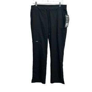 Grey's Anatomy Womens Scrub Pants Size Medium Black 6 Pocket Tie Front Medical